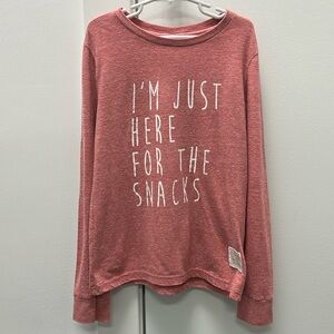 The Original Retro Brand Boys burnt red long sleeveve shirt with saying size 5